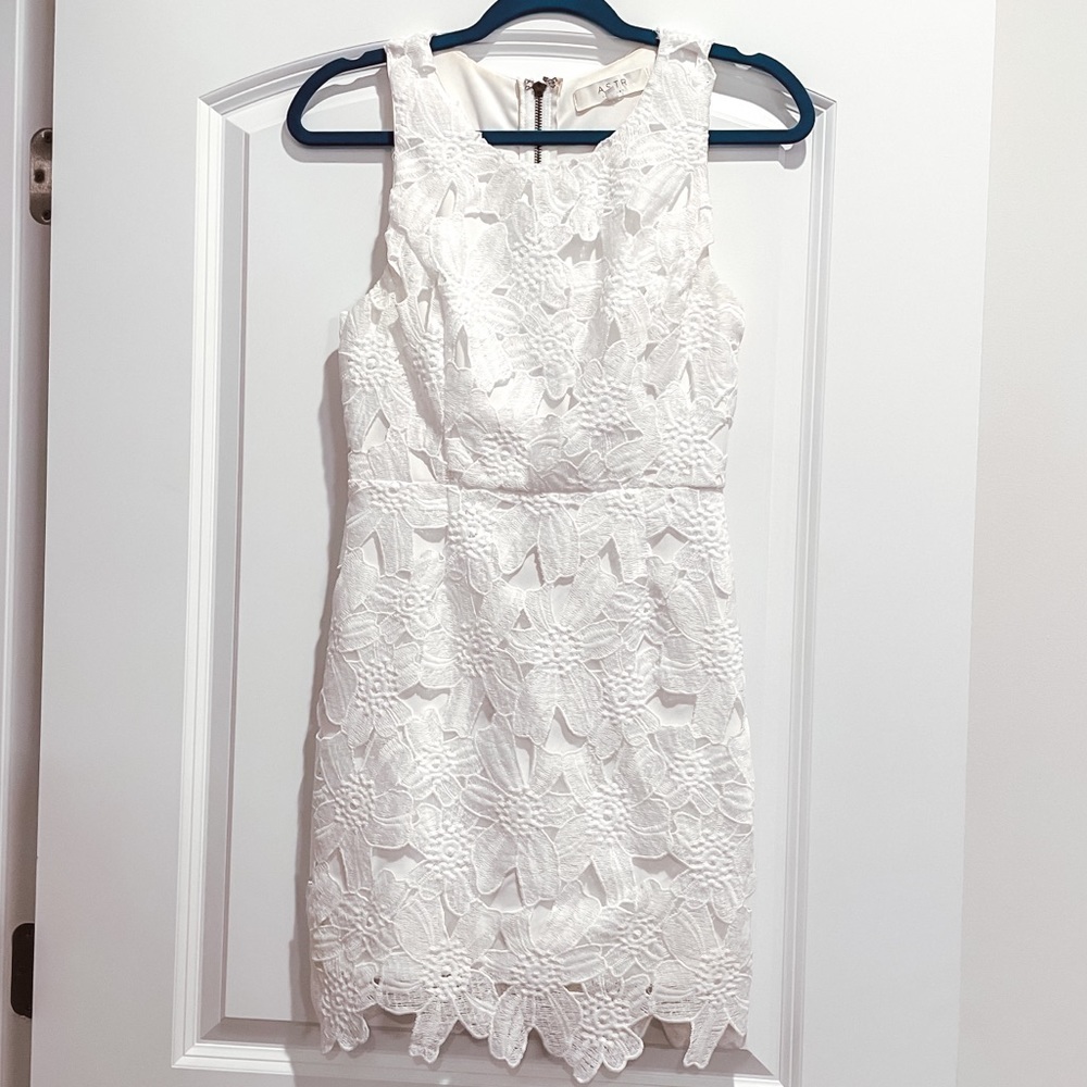 ASTR the Label white floral mini dress